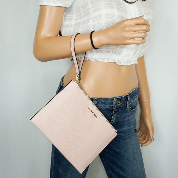 Michael Kors XL TZ Clutch Wristlet Pink Blossom - Picture 1 of 11